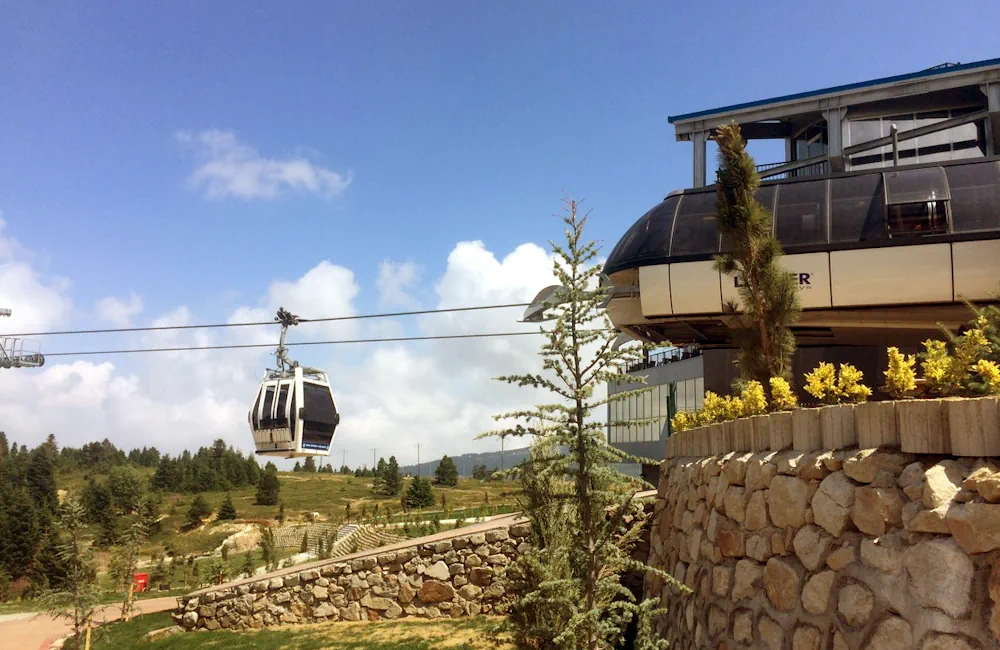 Bursa Teleferik Kurbağakaya Oteller Bölgesi istasyonu ve kabin